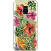 Прозрачный чехол Uprint Samsung A530 Galaxy A8 (2018) Tropical Flowers