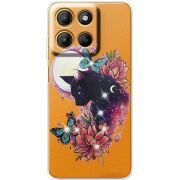 Чохол зі стразами Motorola G15 Power Cat in Flowers