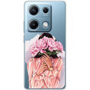 Прозорий чохол BoxFace Xiaomi Redmi Note 14S Девушка с Пионами