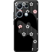 Чорний чохол BoxFace Xiaomi Redmi Note 14S Flower Hair