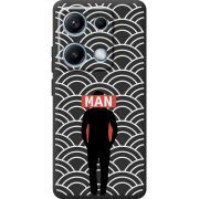 Чорний чохол BoxFace Xiaomi Redmi Note 14S Man Pattern