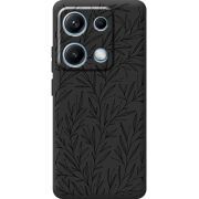 Чорний чохол BoxFace Xiaomi Redmi Note 14S Leaves