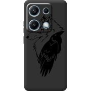 Чорний чохол BoxFace Xiaomi Redmi Note 14S Wolf and Raven