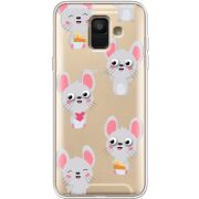 Прозрачный чехол Uprint Samsung A600 Galaxy A6 2018 с 3D-глазками Mouse