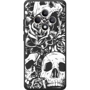 Чорний чохол BoxFace OPPO Reno 12 F Skull and Roses