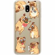 Прозрачный чехол Uprint Samsung J400 Galaxy J4 2018 с 3D-глазками Pug