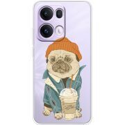 Прозорий чохол BoxFace OPPO Reno 13 Pro 5G Dog Coffeeman