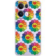 Прозорий чохол BoxFace OPPO Reno 13 Pro 5G Hippie Flowers