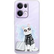 Прозорий чохол BoxFace OPPO Reno 13 Pro 5G Cat Style