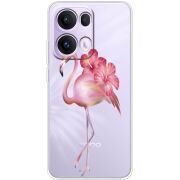 Прозорий чохол BoxFace OPPO Reno 13 Pro 5G Floral Flamingo