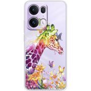 Прозорий чохол BoxFace OPPO Reno 13 Pro 5G Colorful Giraffe