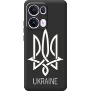 Чорний чохол BoxFace OPPO Reno 13 Pro 5G Тризуб монограмма ukraine
