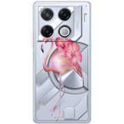 Прозрачный чехол BoxFace Infinix GT 20 Pro Floral Flamingo