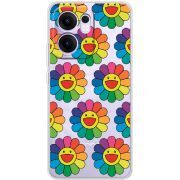 Прозорий чохол BoxFace OPPO Reno 13 FS 5G Hippie Flowers