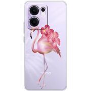 Прозорий чохол BoxFace OPPO Reno 13 FS 5G Floral Flamingo