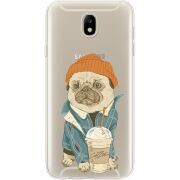 Прозрачный чехол Uprint Samsung J730 Galaxy J7 2017 Dog Coffeeman