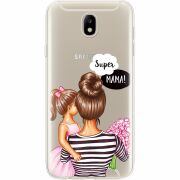 Прозрачный чехол Uprint Samsung J730 Galaxy J7 2017 Super Mama and Daughter