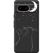 Черный чехол BoxFace Google Pixel 7 Місячний кіт