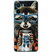 Чохол BoxFace Motorola G05 Енот с банкой