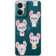 Прозорий чохол BoxFace Motorola G05 с 3D-глазками Mouse