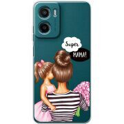Прозорий чохол BoxFace Motorola G05 Super Mama and Daughter
