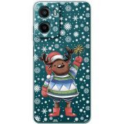 Прозорий чохол BoxFace Motorola G05 Christmas Deer with Snow