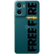 Прозорий чохол BoxFace Motorola G05 Free Fire Black Logo