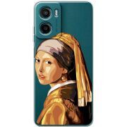 Прозорий чохол BoxFace Motorola G05 Девушка с жемчужной серёжкой