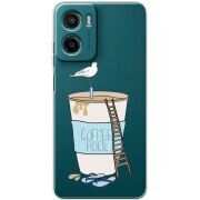 Прозорий чохол BoxFace Motorola G05 Segull in Cofee Pool