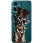 Прозорий чохол BoxFace Motorola G05 Steampunk Cat