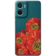 Прозорий чохол BoxFace Motorola G05 Red Poppies