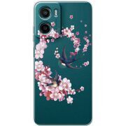 Чохол зі стразами Motorola G05 Swallows and Bloom