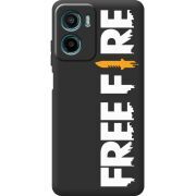 Чорний чохол BoxFace Motorola G05 Free Fire White Logo