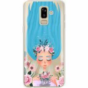 Прозрачный чехол Uprint Samsung J810 Galaxy J8 2018 Blue Hair