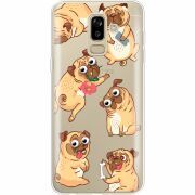 Прозрачный чехол Uprint Samsung J810 Galaxy J8 2018 с 3D-глазками Pug