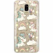 Прозрачный чехол Uprint Samsung J810 Galaxy J8 2018 Unicorns