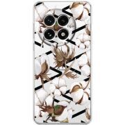 Прозорий чохол BoxFace OnePlus 13 Cotton flowers