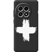 Чорний чохол BoxFace OnePlus 13 Білий хрест ЗСУ