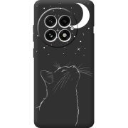 Чорний чохол BoxFace OnePlus 13 Місячний кіт