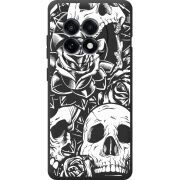 Чорний чохол BoxFace OnePlus 13R Skull and Roses