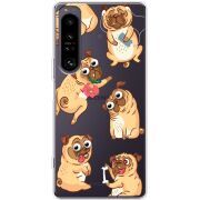 Прозорий чохол BoxFace Sony Xperia 1 IV с 3D-глазками Pug