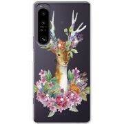 Чохол зі стразами Sony Xperia 1 IV Deer with flowers