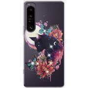 Чохол зі стразами Sony Xperia 1 IV Cat in Flowers