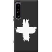 Чорний чохол BoxFace Sony Xperia 1 IV Білий хрест ЗСУ
