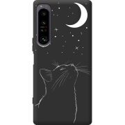 Чорний чохол BoxFace Sony Xperia 1 IV Місячний кіт