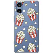 Прозорий чохол BoxFace Sony Xperia 5 V с 3D-глазками Popcorn
