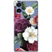 Прозорий чохол BoxFace Sony Xperia 5 V Floral Dark Dreams