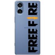 Прозорий чохол BoxFace Sony Xperia 5 V Free Fire Black Logo