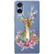 Чохол зі стразами Sony Xperia 5 V Deer with flowers