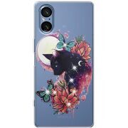 Чохол зі стразами Sony Xperia 5 V Cat in Flowers